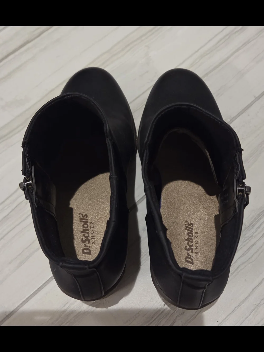 Dr. Scholl's Black Wedge Ankle Booties with Side Zip